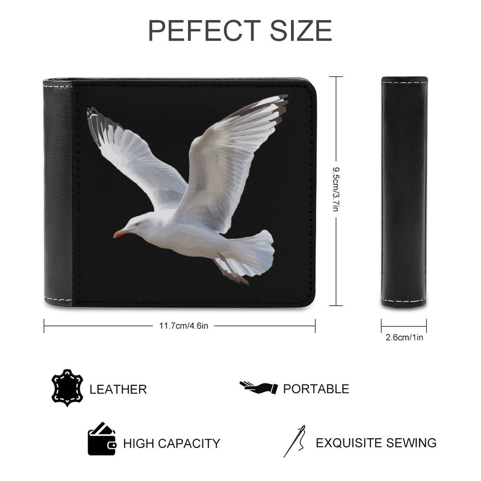 Seagulls Bird Funny Men's Slim Bifold Wallet with Multiple Card Slots Front Pocket Purse