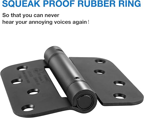 Miniatura 3 de Bisagras de puerta negras de cierre automático de 4 x 4 pulgadas, bisagras de cierre suave, bisagras de puerta de cierre automático, bisagras de