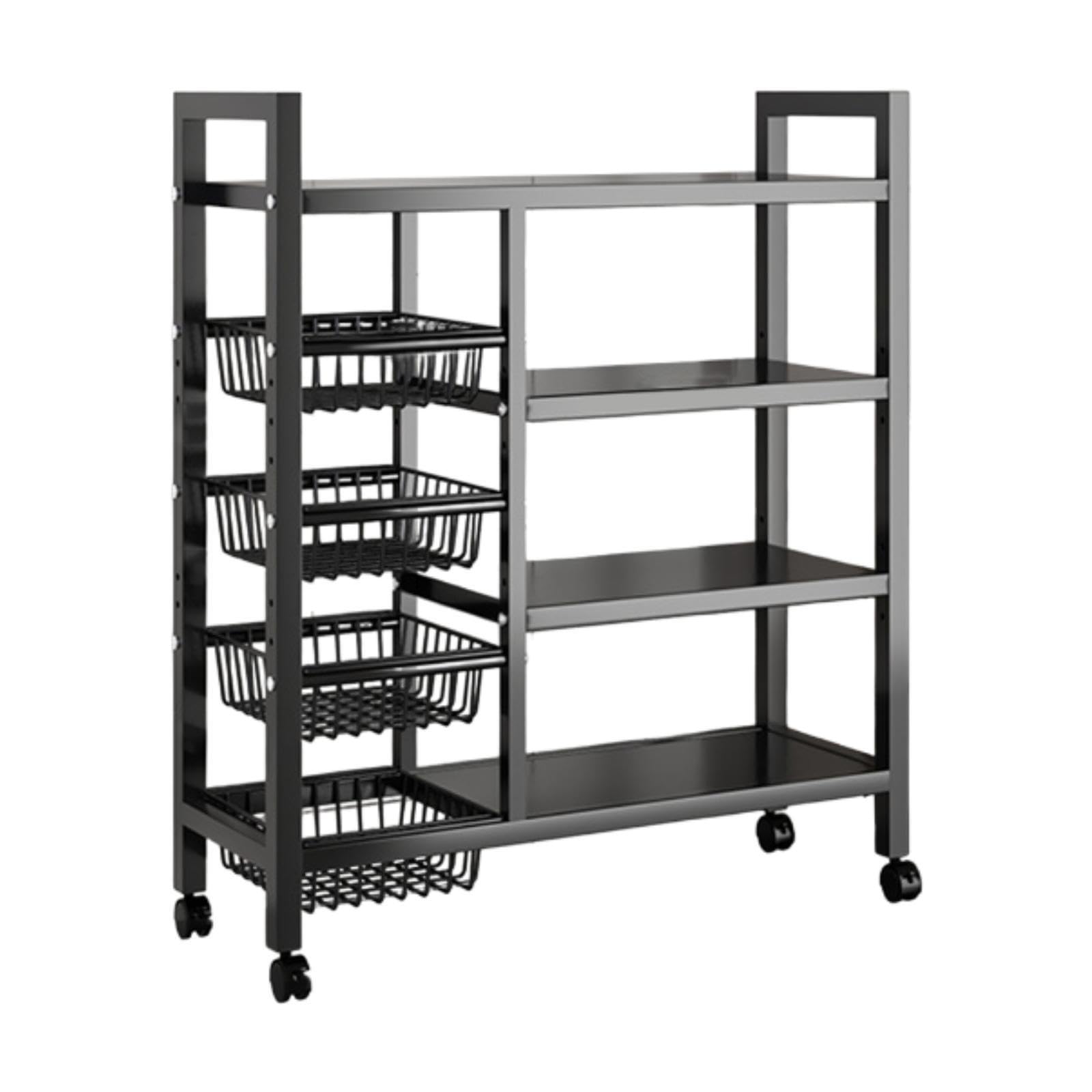 Robusto scaffale portaoggetti da Cucina con Ripiani Regolabili in Altezza, Organizer per impieghi gravosi, Armadio per Bagno e dispensa, Ripiani