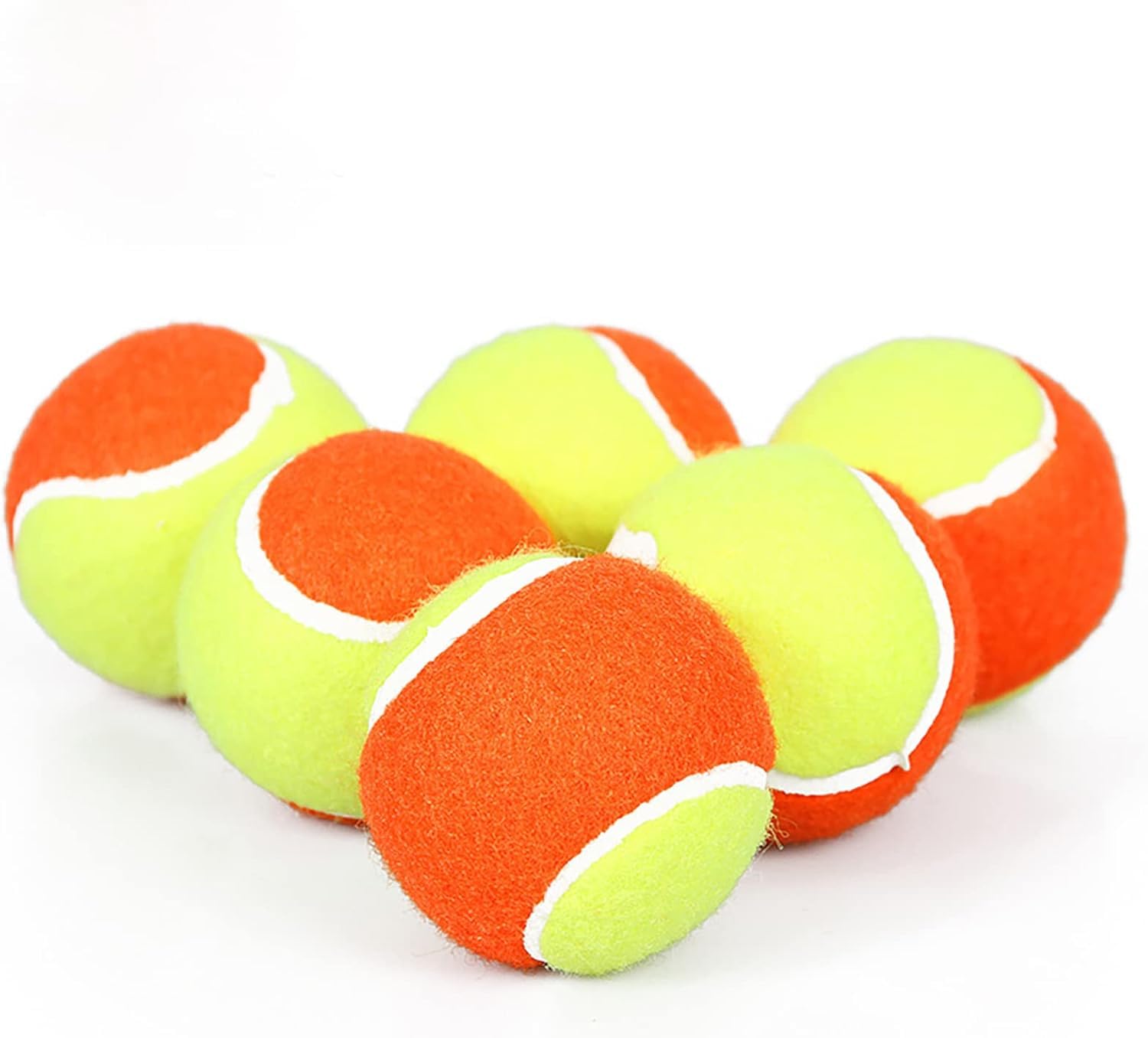 Lot de 20 balles de Tennis pour débutants à Faible Compression - Balle de Tennis pour entraînement des Jeunes - Orange - Sac avec Balle