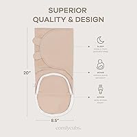 Vista 3 de Comfy Cubs - Manta para envolver fácilmente al recién nacido con cierre de cremallera, 3 unidades - 100% algodón, envoltura para bebé, pequeña