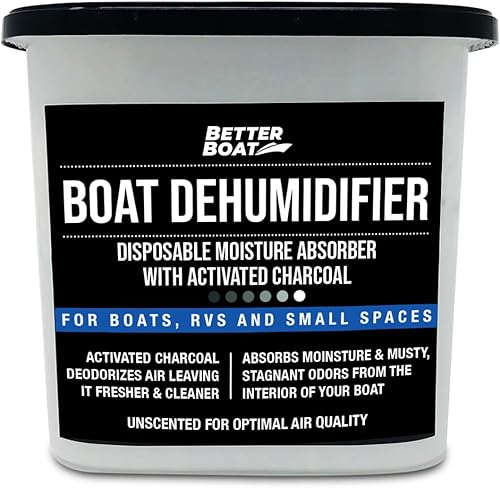 Deshumidificador de humedad para barco, absorbente de humedad, removedor de olor a carbón para deshacerse del olor húmedo y la humedad, sin recarga,