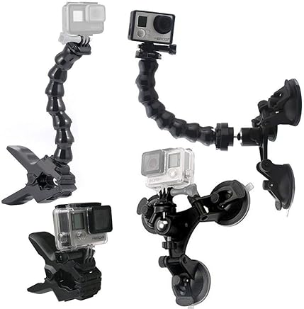 TOOGOO Soporte de Montaje de Coche de Ventosa con Montaje de 360 Grados + Montaje de Abrazaderas Mand?bulas con para Gopro Fusion Hero Session 6 5 4 3 2 y Otra C?mara de Acci TOOGOO Soporte de Montaje de Coche de Ventosa con Montaje de 360 Grados + Montaje de Abrazaderas Mand?bulas con para Gopro Fusion Hero Session 6 5 4 3 2 y Otra C?mara de Acci
