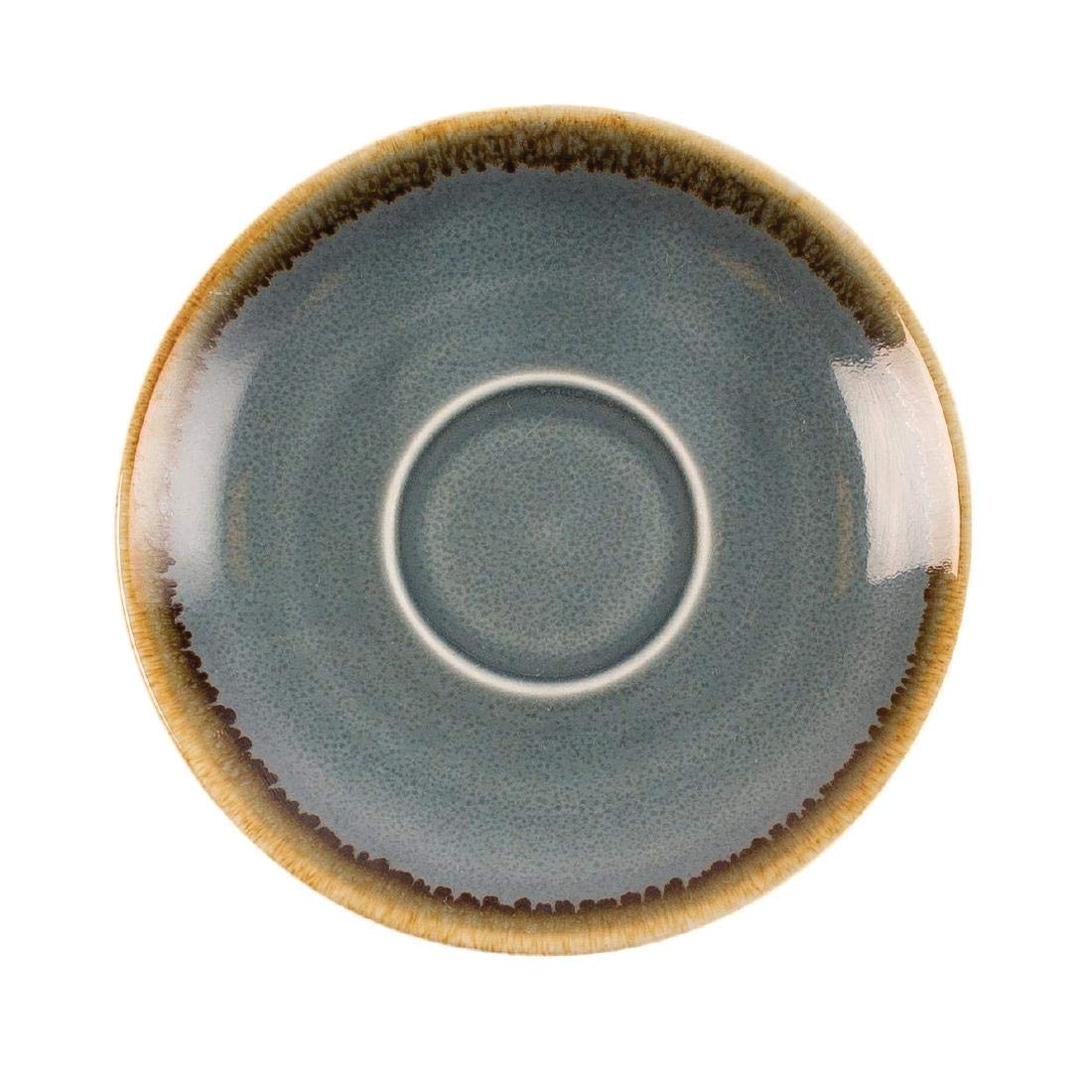 Olympia Kiln GP345 Ocean Espresso Saucer, Porcelain, 115 mm Diameter, Blue (Pack of 6)