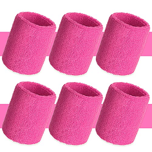 Image of Bememo 12 Pack Wristbands Sweatband for Women Men, Neon Colored Sport Wrist Bands, Tennis Football Basketball Sweatbands, Moisture Wicking Arm Bands for Working Out