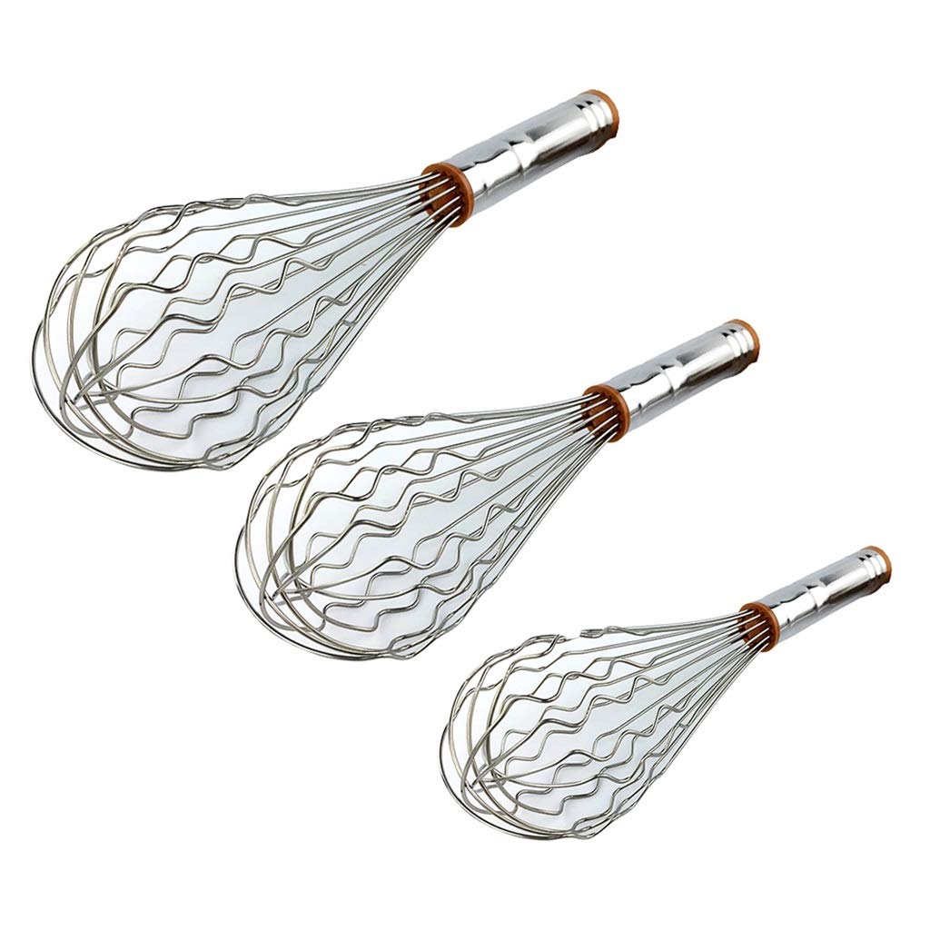 ZHANGXIAO Varillas De Batir, Acero Inoxidable Cocina Cocina Pastel Horneando Usado for Remover Huevo Harina (tamaño : 22cm+26cm+28cm)