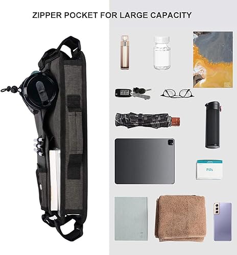 Miniatura 6 de supregear - Bolsa plegable para accesorios para caminantes (doble cara), cesta de andador, gran capacidad, impermeable, con 9 bolsillos y portavasos