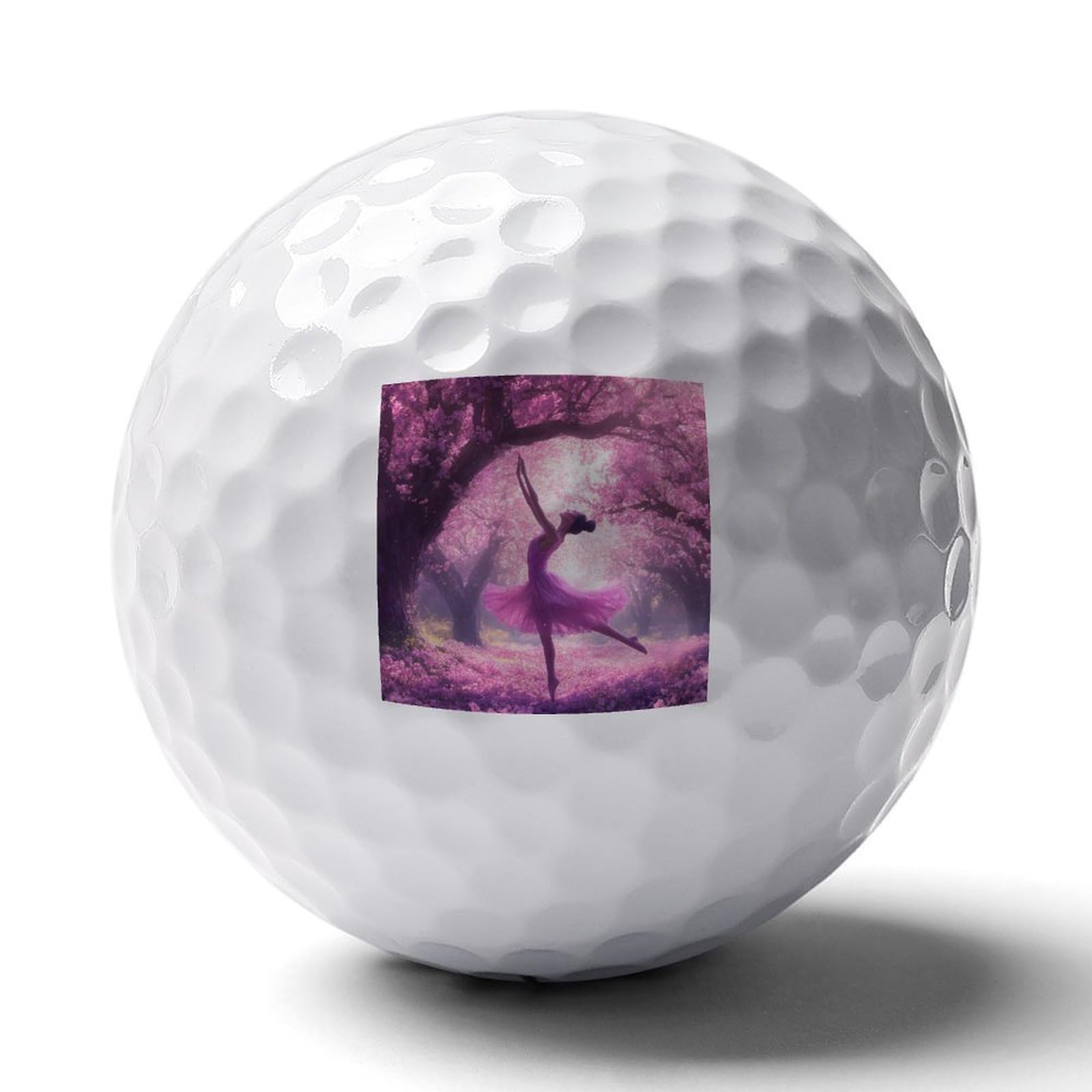 Ballet Dancer Cherry Flowers Logo Golf Balls Personalized Ball Custom for Men Women Boyfriend Husband