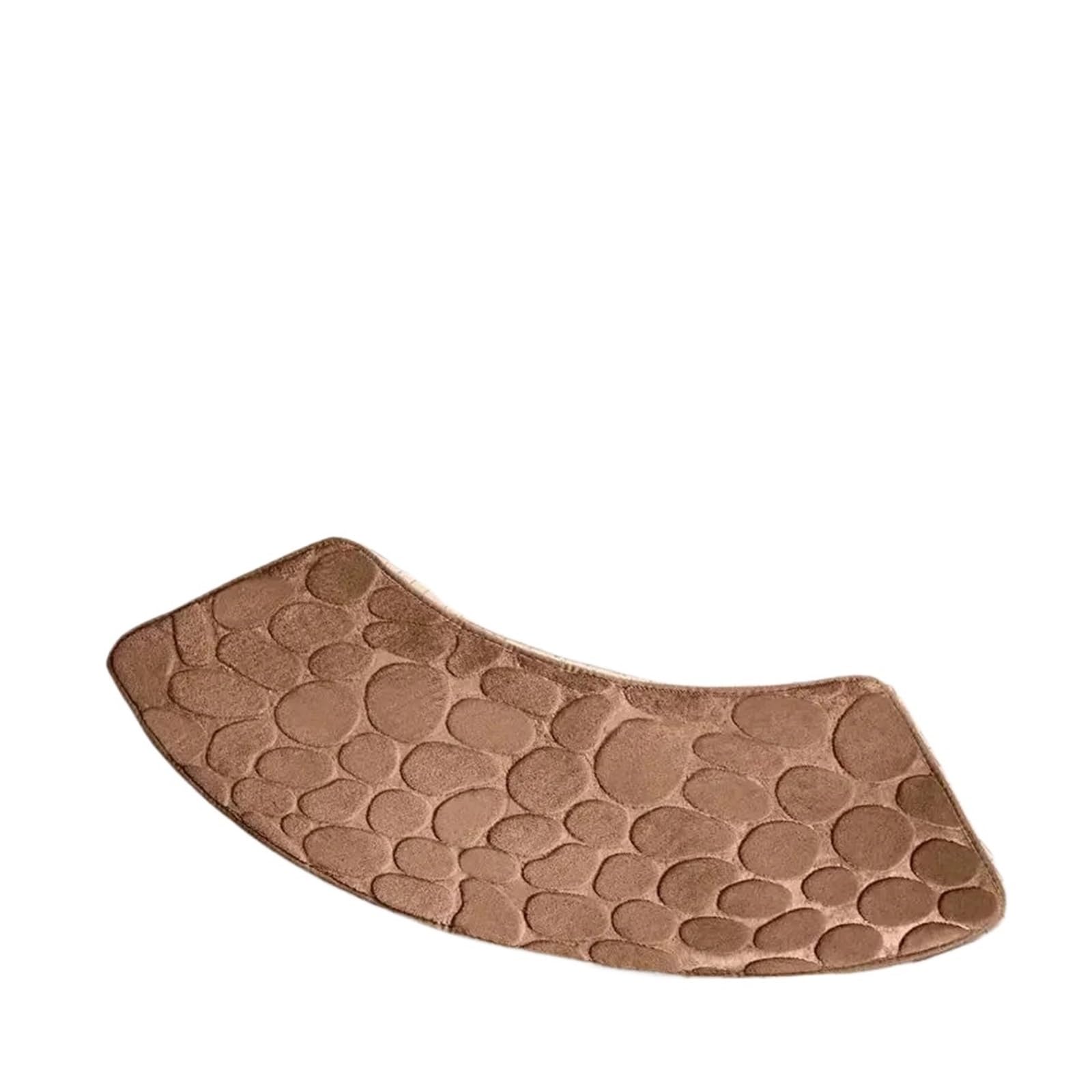 Curved Shower Mat Curved Bathroom Mat - Thickened Absorbent Non-Slip Shower, Dirt Resistant Toilet Door For & Entrance Rug(Coffee)
