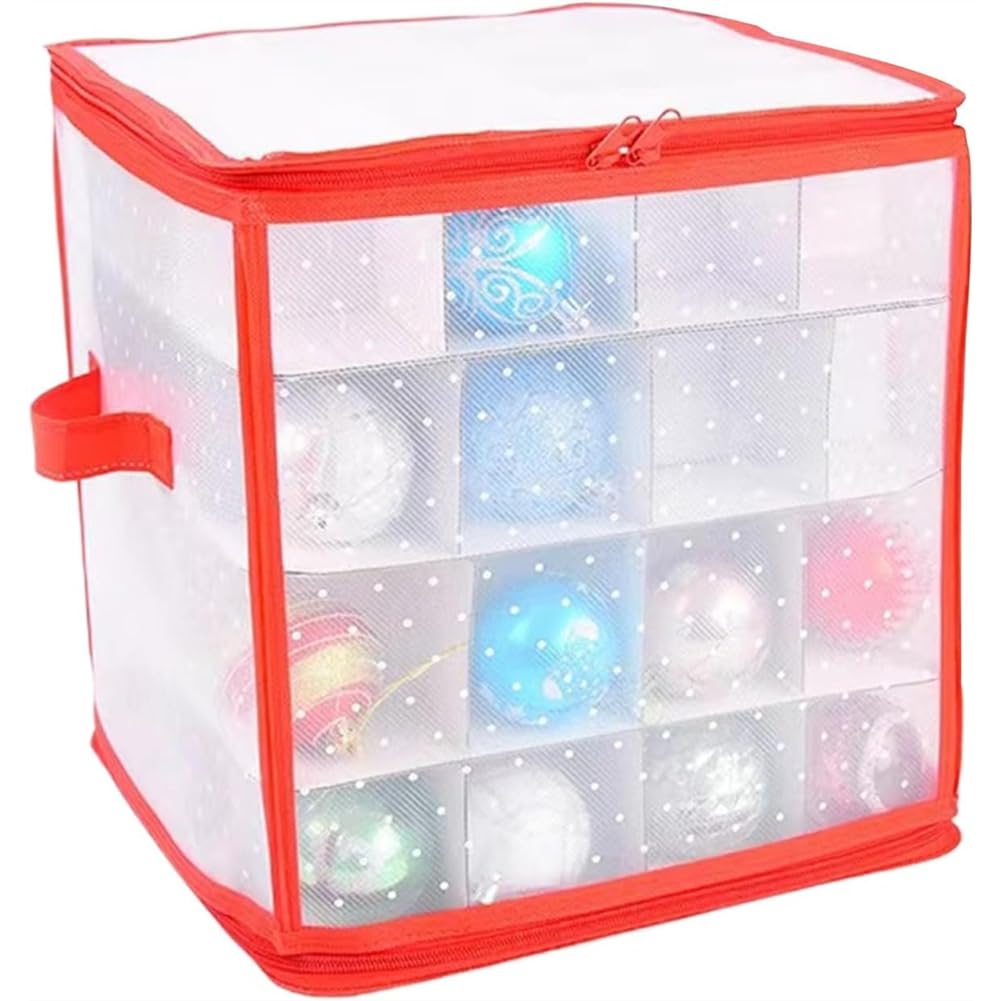 UDSKNV[KSL Christmas Ornament Storage Box Waterproof with Divider for Under Bed Cabinet Home Basement Apartment Bag