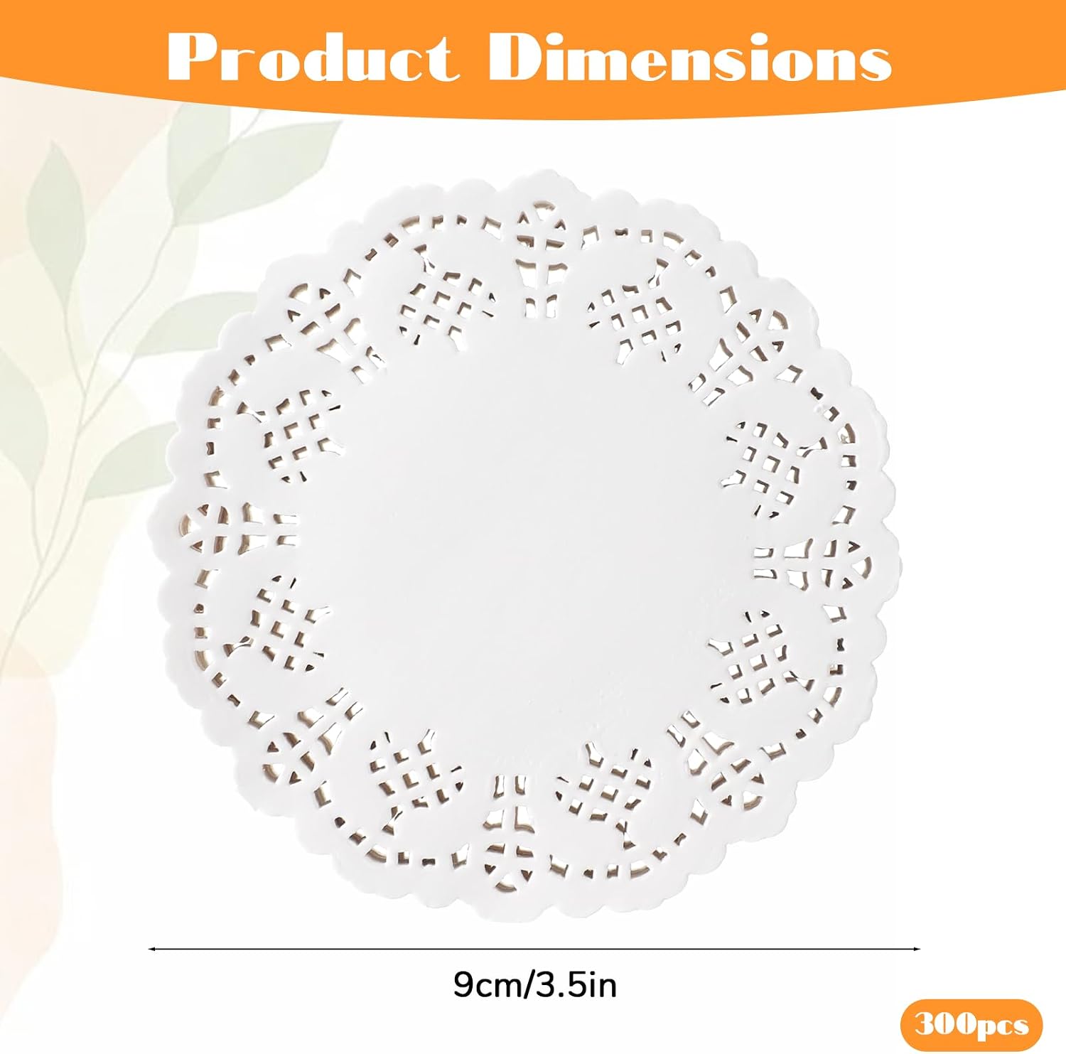 300 PCS Paper Doilies 3.5 Inch Round Lace Doilies for Dessert Trays, Disposable White Paper Placemats for Wedding Birthday Tableware Food Cakes Desserts Decorations