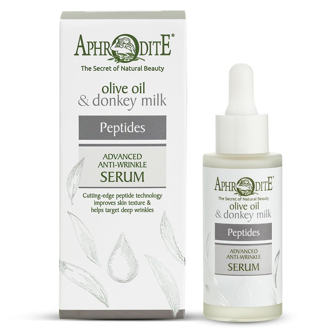 Aphrodite Peptide-Rich Anti-Wrinkle Serum, Collagen Boosting Peptides, Intensive Wrinkle Reduction, Donkey Milk & Ceramides