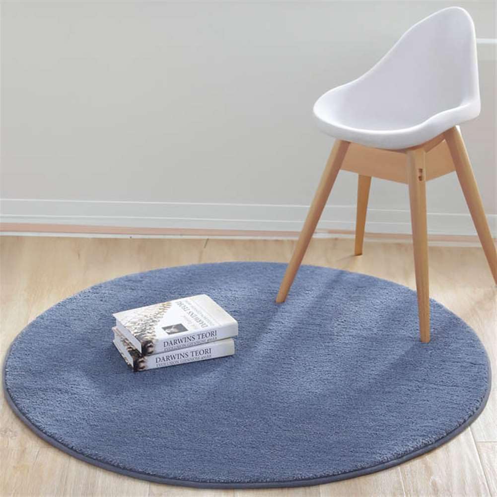 Reyox Soft Plush Office Chair Mat, Non Slip Round Area Rug for Office Home, Absorbent Carpet for Nursery Orange 2.6 Feet