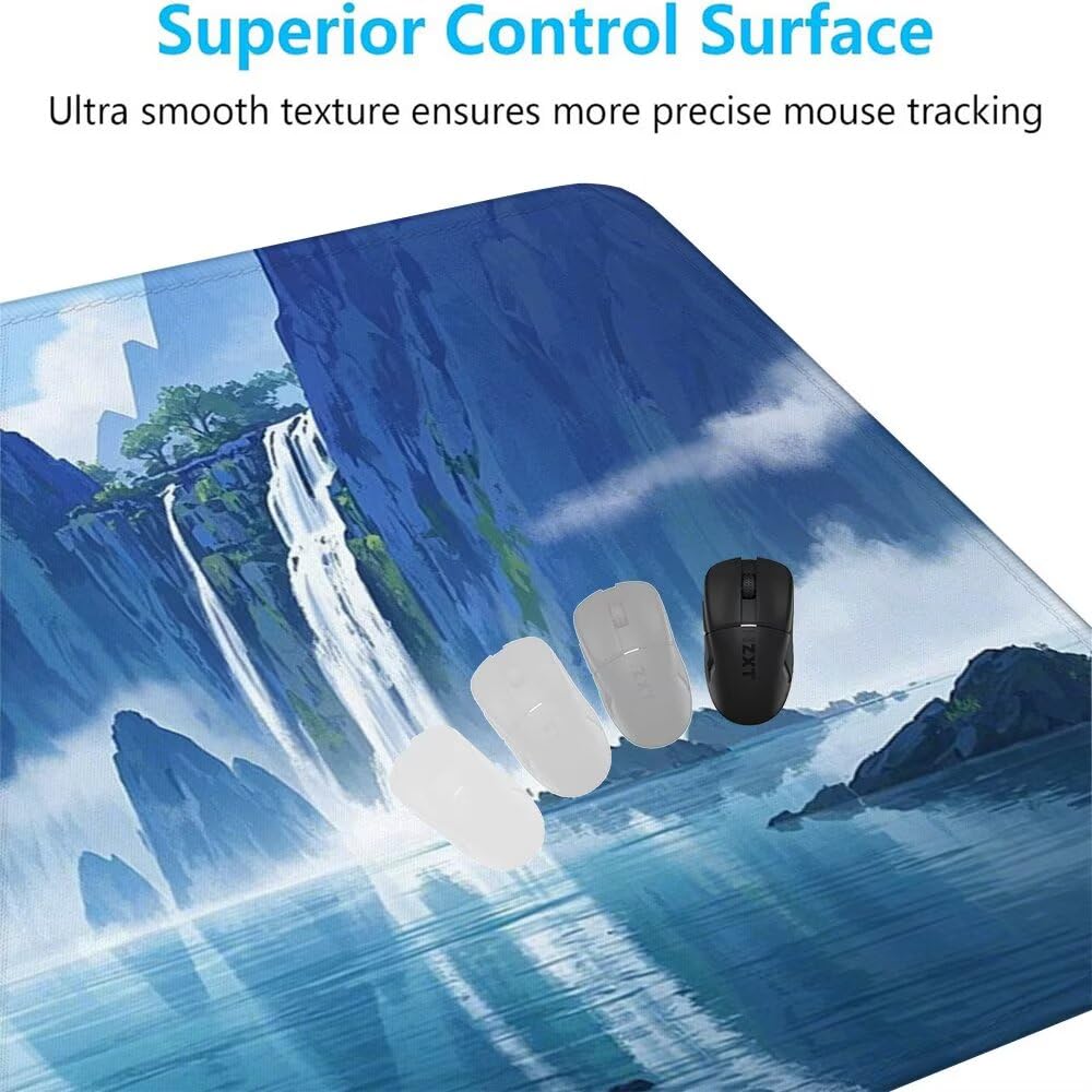 Giapponese Tappetino Mouse XXL 1000x500x3mm, Gaming Tappetino Mouse Paesaggio Mousepad con Base in Impermeabile Gomma Antiscivolo per Tastiera, PC, Computer Ufficio Idea Regalo Festa del Papà X-930