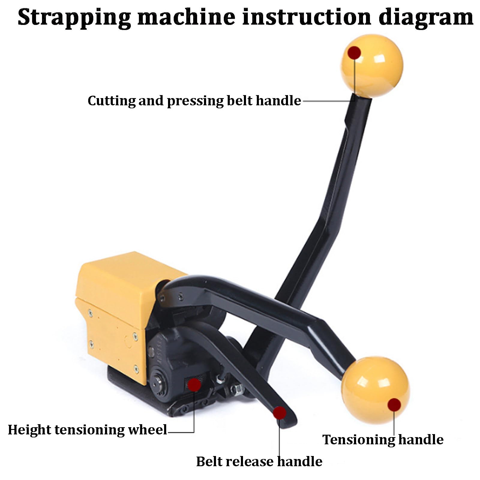 Umreifungswerkzeug aus Stahl, 3-in-1, Spanner, Crimpzange für 13–19 mm breite Metallbänder, dichtloses Kombinationswerkzeug für Verpackung und Versand