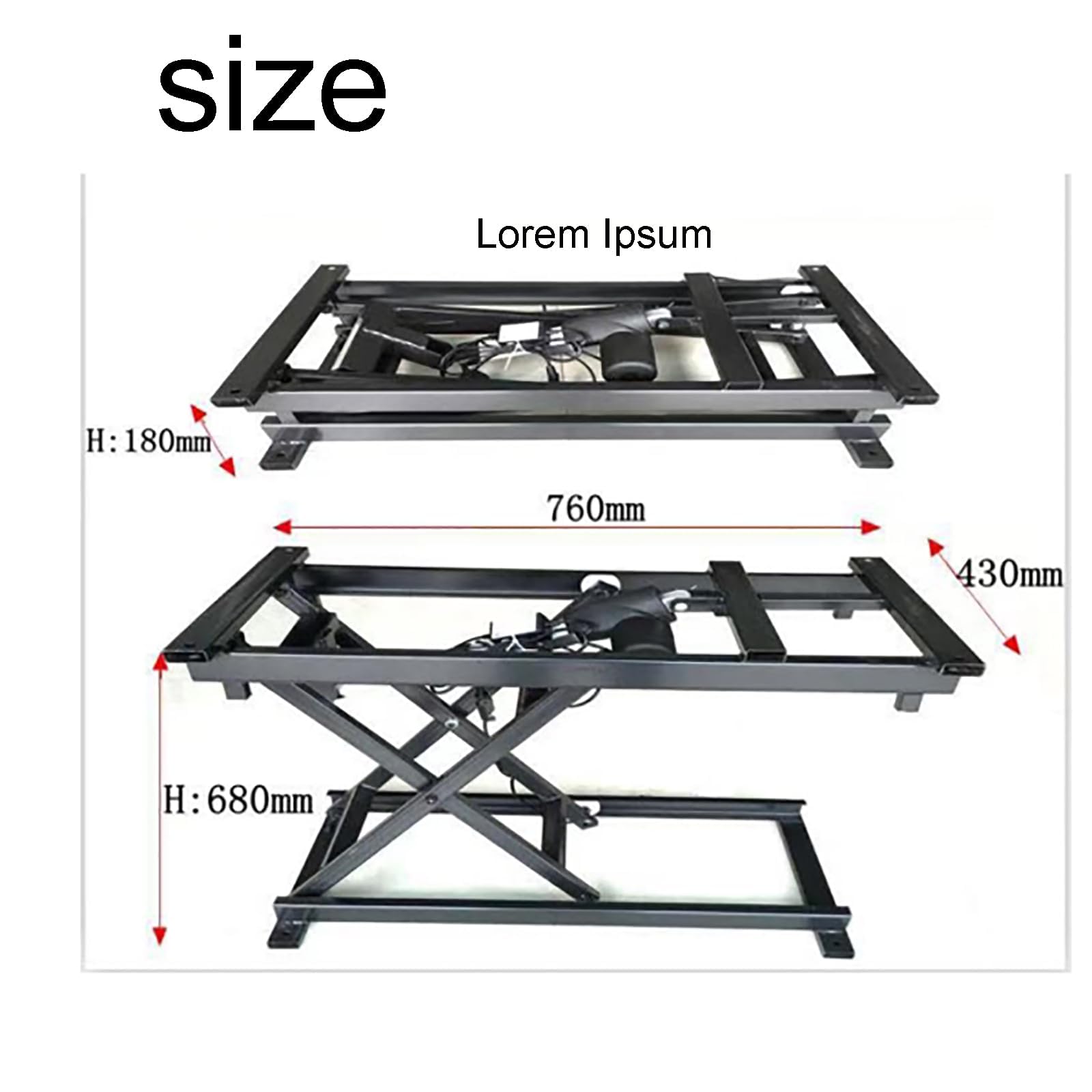Tavolo Elevatore Elettrico Regolabile (controllo Cablato), Carico: 500 Kg, Altezza: 680 Mm, Graffi Sostanziali + Anti-deformazione, Spazio Di Archiviazione Pieghevole,A