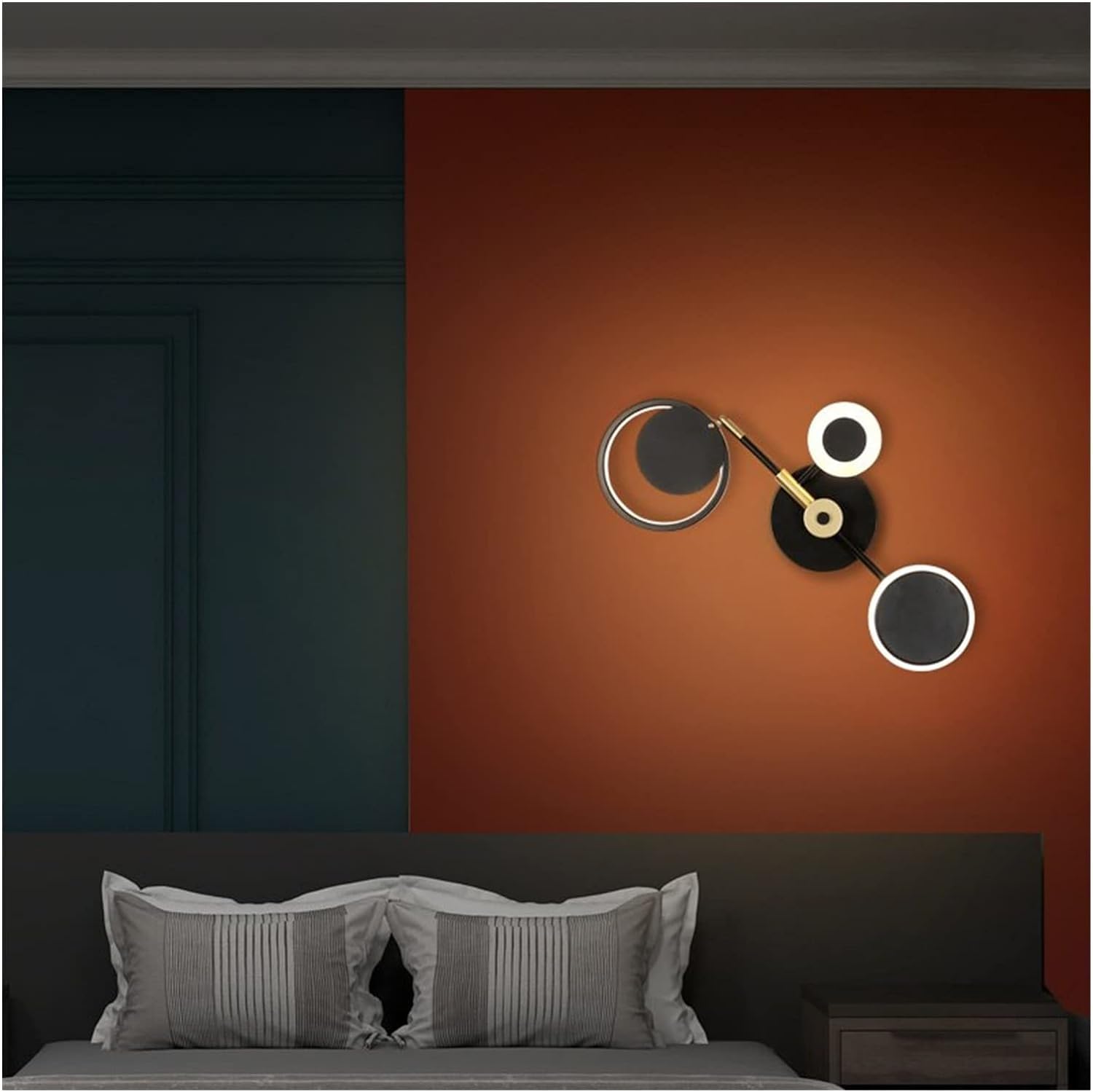 KLXSIVU Modern Luxury d Chaner Pendant Light - Simple Wall Lamp for Living Room, Bedroom, Dining Coffee Shop 58cm Stylish Ceiling Lighting Fixture (Black 62cm)
