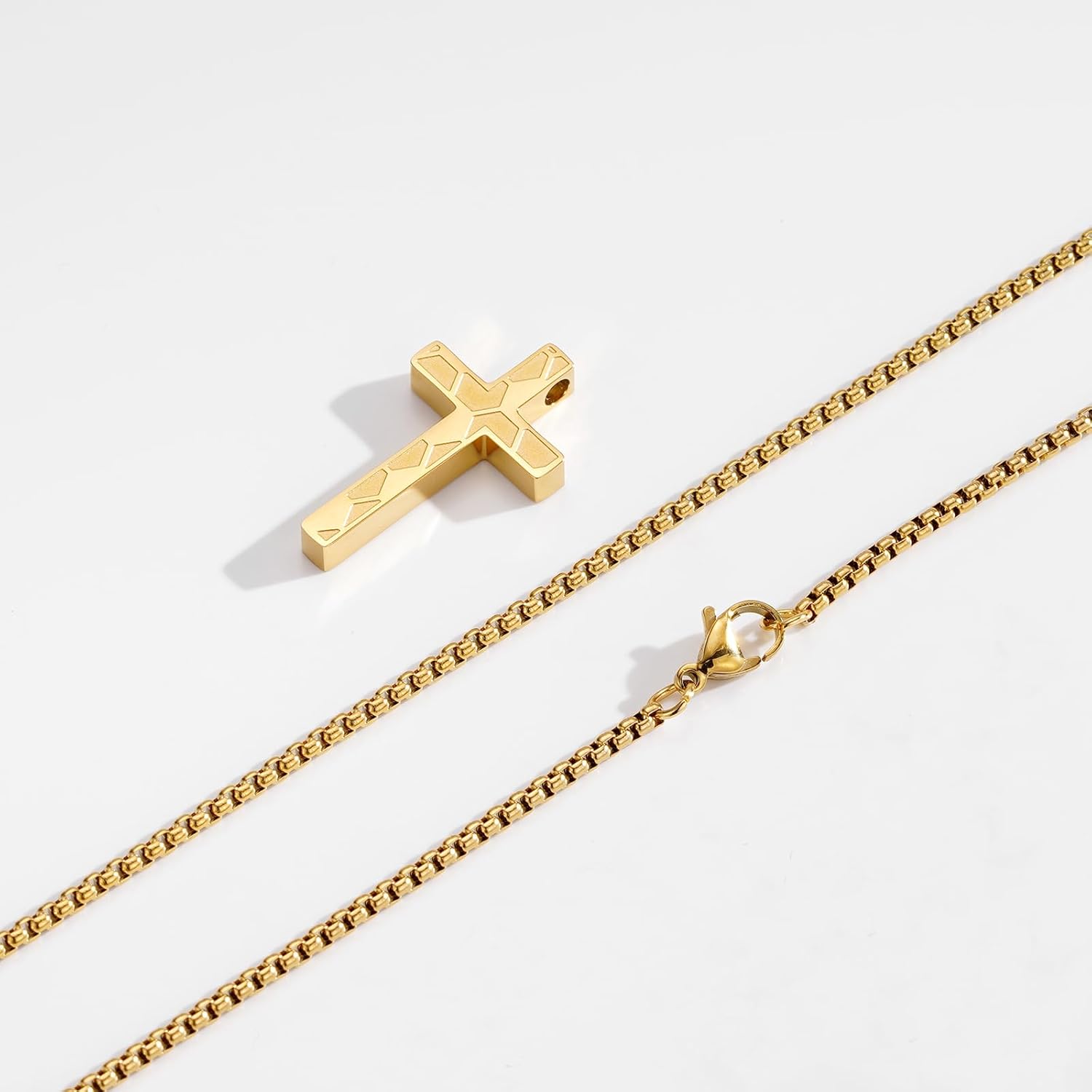 P.BLAKE Soccer Cross Necklace for Boys Men, Stainless Steel Cross Pendant Chain 16/18/20/22/24 Inches Soccer Accessories Religious Valentine's Day Sports Jewelry Gifts - Image 4