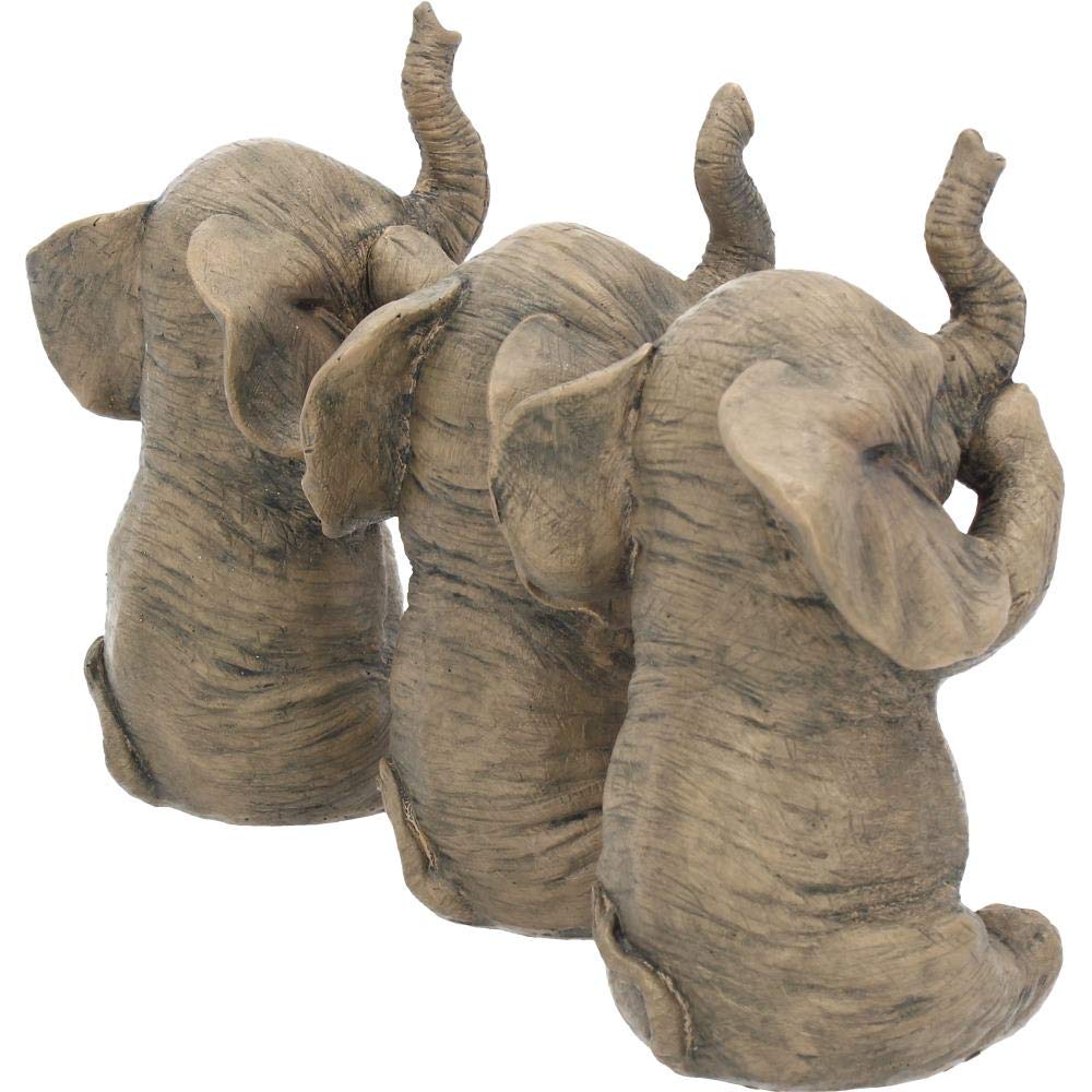 Nemesis Now Three Wise - Figura decorativa (16 cm), diseño de elefantes, color gris