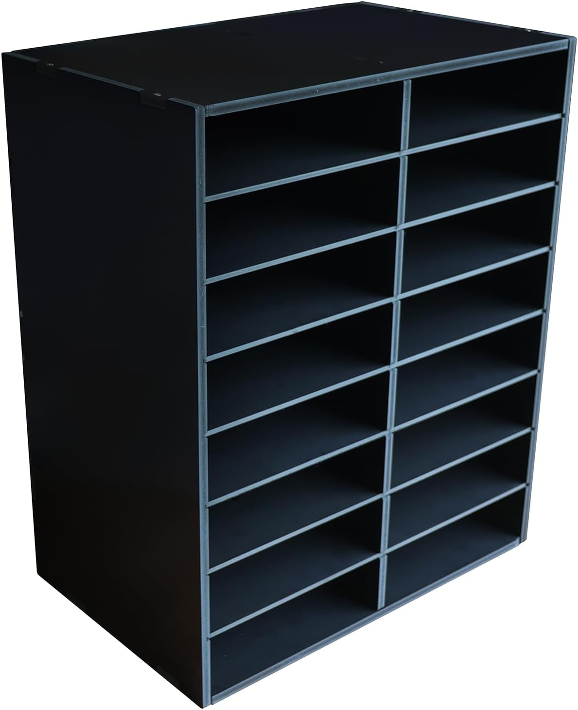 Literature Organizers, Compartments Office Mail Sorter Organizer, Literature Sorter for Office, Home, Classroom (16 Slots, Black)