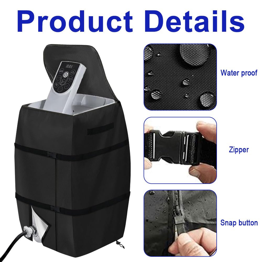 CLIUNT Hot Tub Pump Cover, Spa Heater Pump Cover, Waterproof Dustproof SPA Hot Tub Covers with Zipper - Image 3