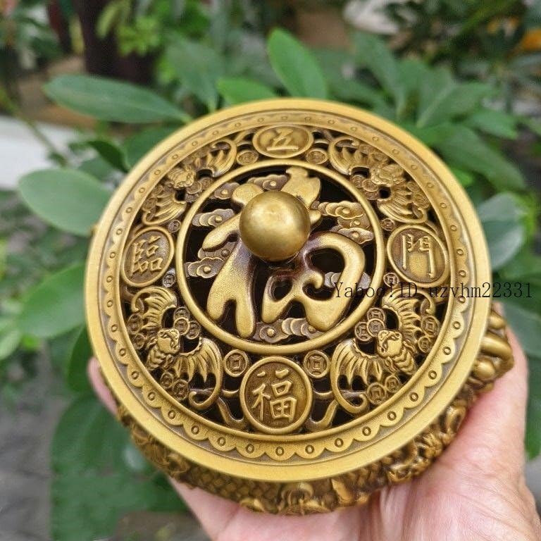 獅頭炉 五福臨門香炉 装飾品 工芸品 美術品 置物 獅頭炉 五福臨門香炉