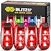 BLITZU Cyborg LED Safety Light 2 Pack + Free Bonuses - Clip On Running Lights for Runner, Kids, Joggers, Bike, Dogs, Walking, Tail Light Accessories for Your Reflective Gear, Night time, Bicycle Red