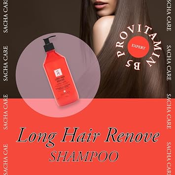 Expert Long Hiar Renove Shampoo - With Provitamin B5 Amino Acids and Castor Oil - For Long Vital and Smooth Hair 500 ml