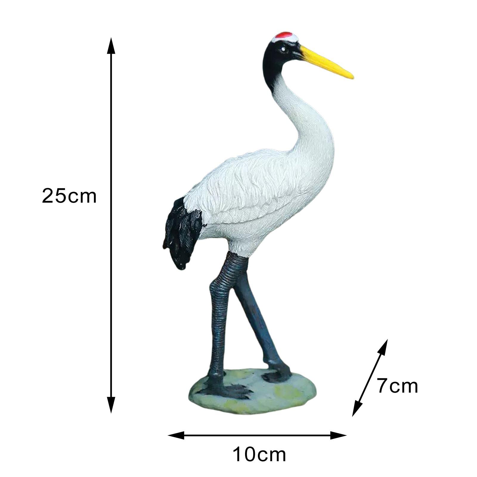 Statue da Giardino per Esterni, Sculture Decorative a Forma di Gru, Animali da Cortile, Miniature per Decorazioni da Giardino per Piscine, Laghetti E, 25 cm
