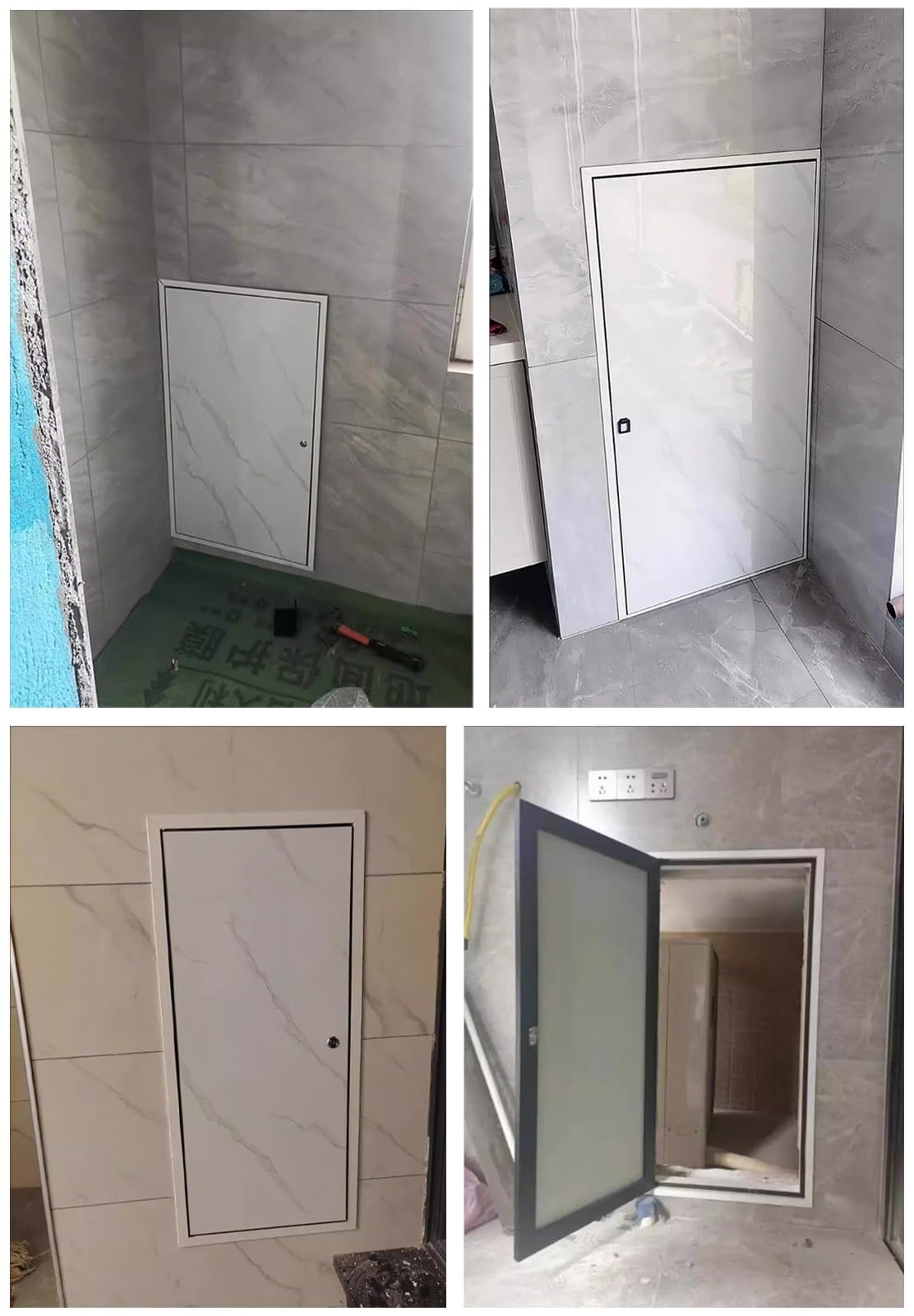 Puerta de Inspección Puerta de Acceso Empotrada con Cerradura, Mármol, Puerta de Servicio con Panel de Acceso, Tapa de Orificio de Pared para Cableado/cables/HVAC, Puerta de Inspección Metálica(40x40c