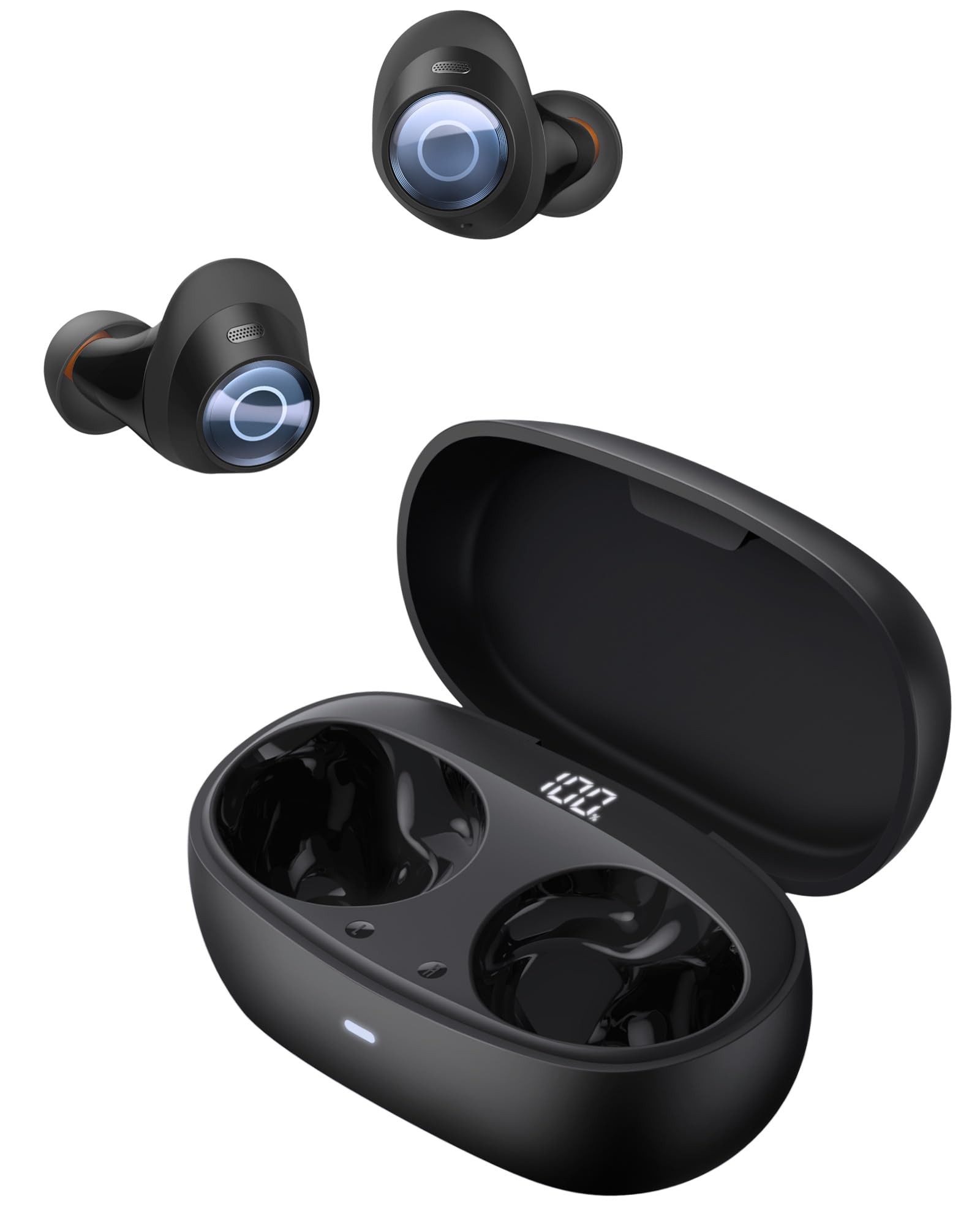 Baseus Cuffie Bluetooth In Ear con Cancellazione Attiva del Rumore Fino al 95%, Bassi Potenti, Riproduzione di 38 0re, Chiamate Chiare, Ricarica Wireless, LED Display, Bluetooth 5.3 - Bowie MA10S