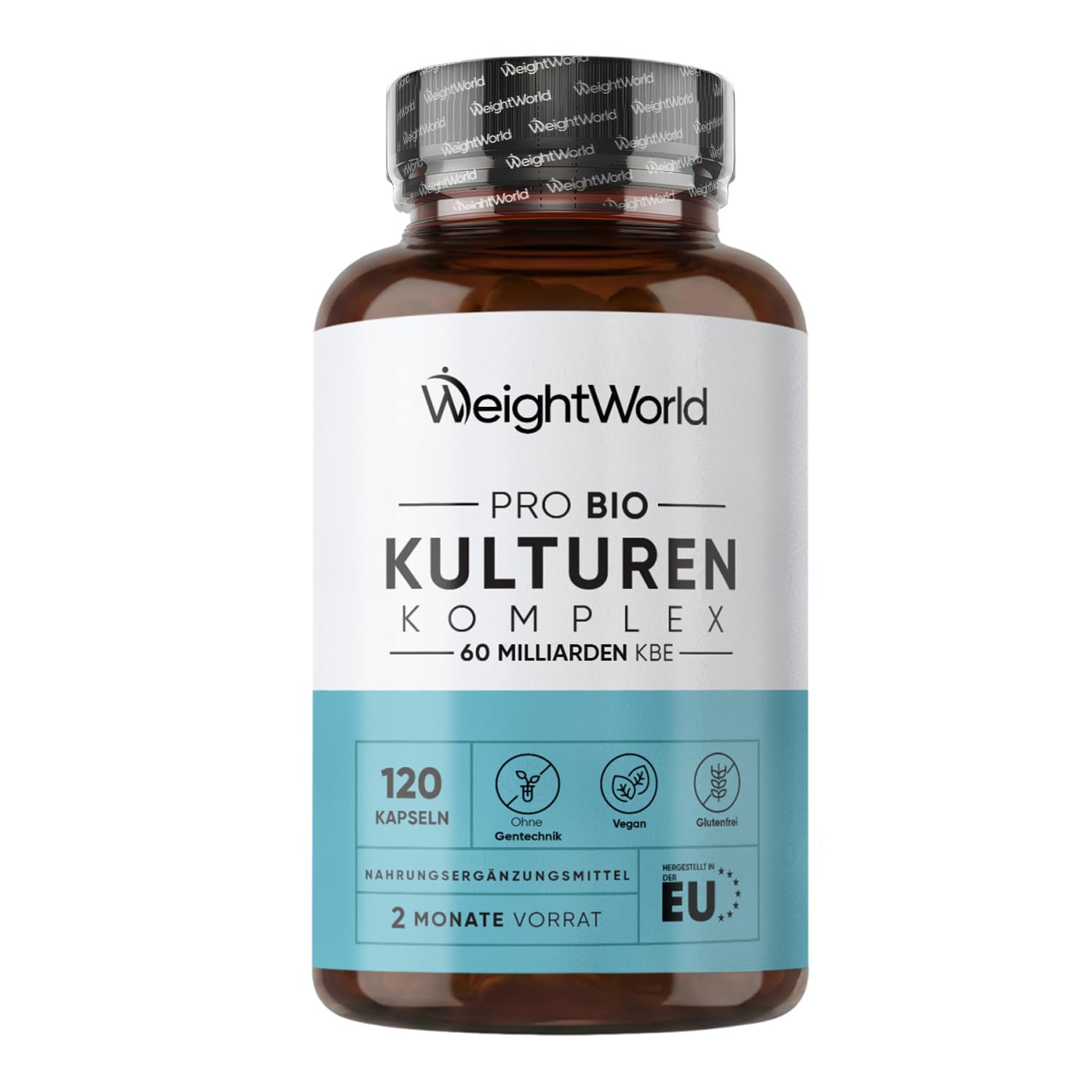 WeightWorld Culture Complex Kapseln – 60 Milliarden KBE pro Portion, 20 Stämme, 120 Kapseln (2 Monate Vorrat)