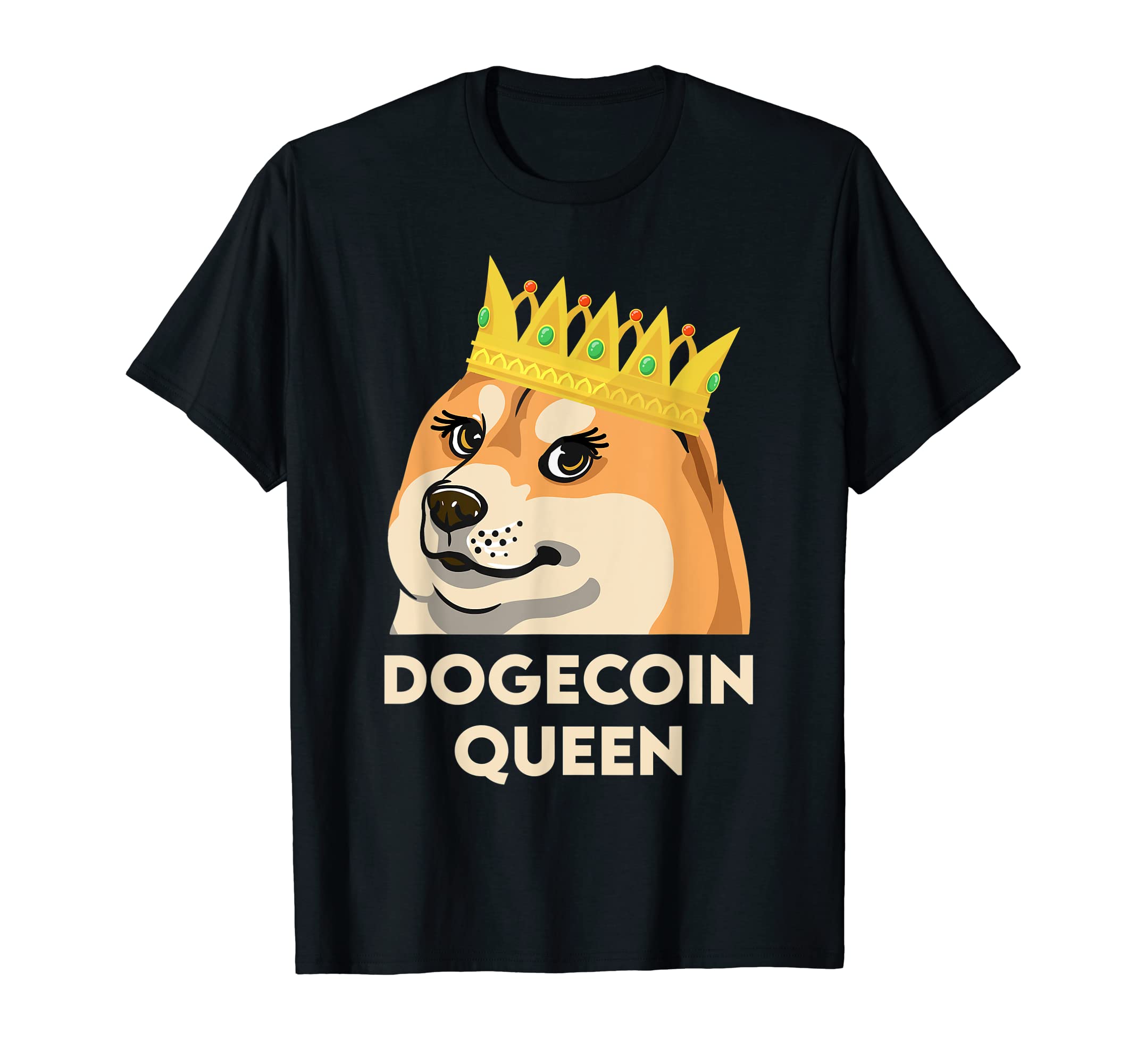 Dogecoin Queen DOGE Inu Shiba With Queen Crown for Women T-Shirt