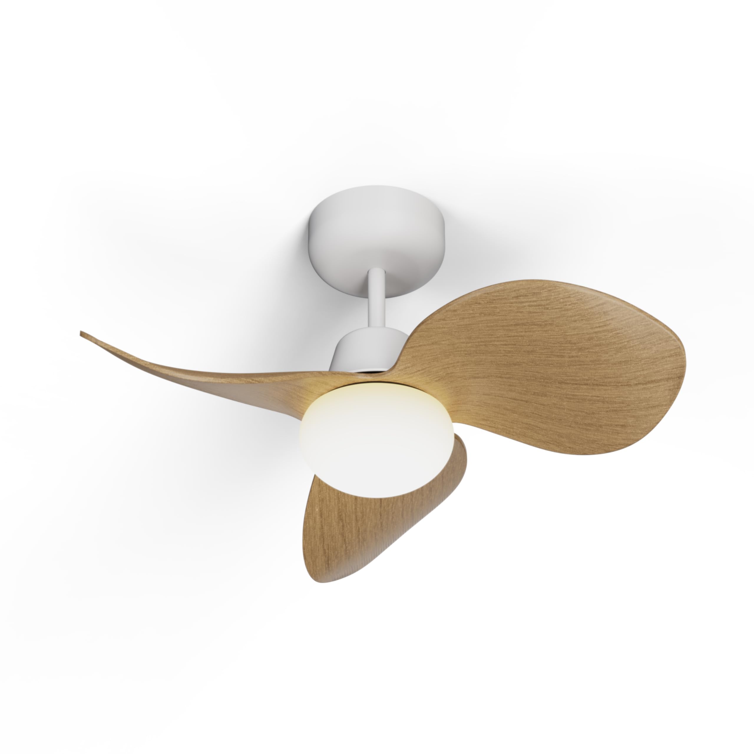 Sulion - Ventilatore da soffitto con luce silenziosa e leggera, potente motore DC, 6 velocità, timer, estate/inverno, luce LED dimmerabile CCT, installazione rapida