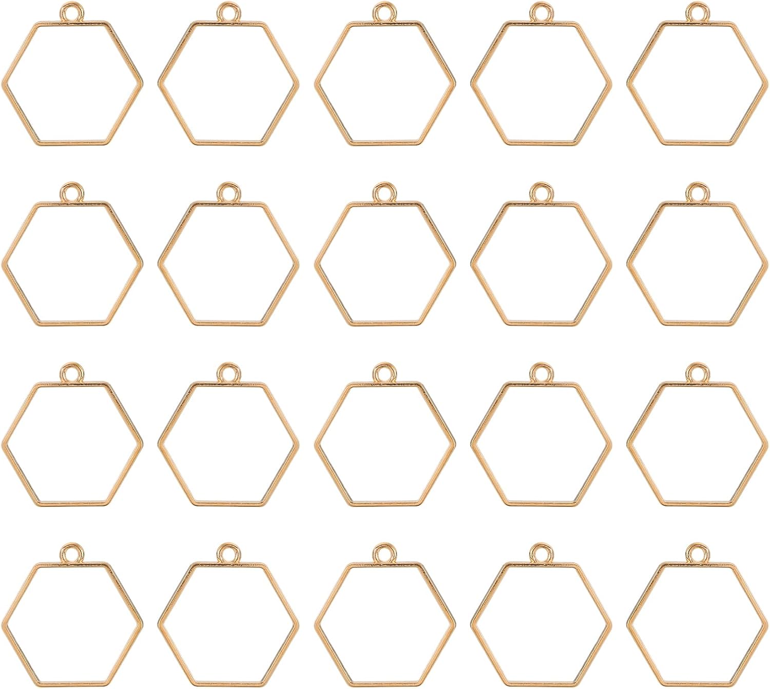 uxcell Open Back Bezel Pendants, Hollow Frame Charm Geometric Blank Trays for Resin Jewelry Making Casting, Necklaces, DIY Craft