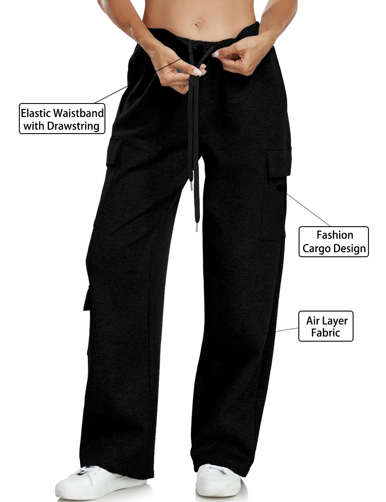 71/78/86/91cm Longueur Pantalon Cargo pour Femme Y2K Décontracté Jambes Larges en Coton Jogger Fashion 2026 Tendance