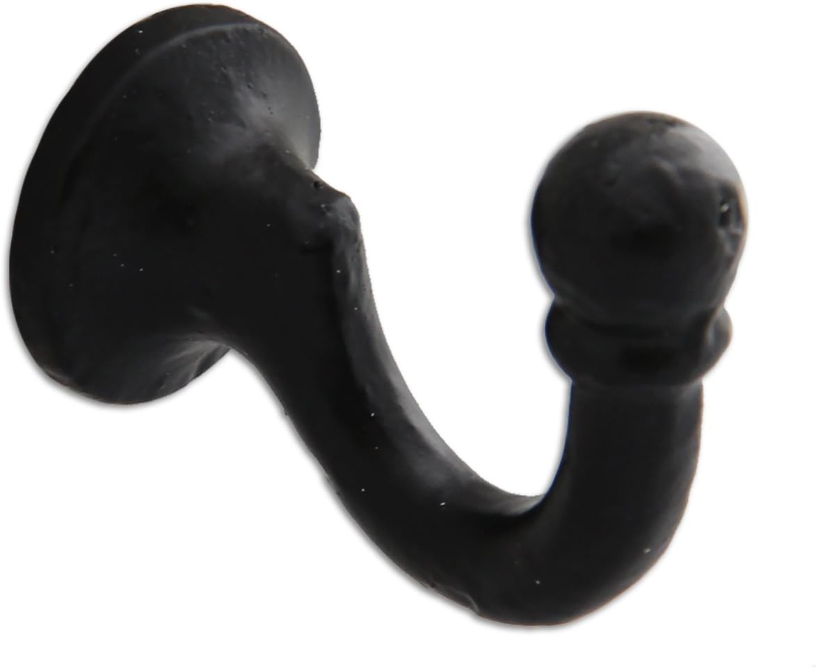 RCH Hardware 8389BLK45 Iron Single Arm Twist Screw Hook