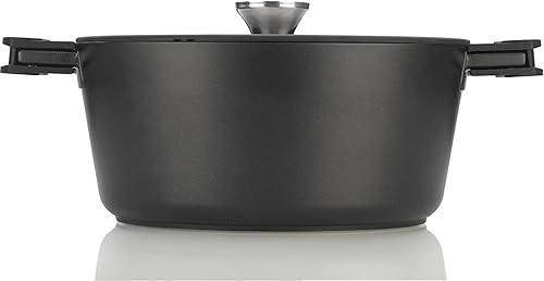 Miniatura 4 de Zavor Horno holandés Noir de 5 cuartos de galón, aluminio fundido de alta calidad con revestimiento de cerámica antiadherente a base de titanio y