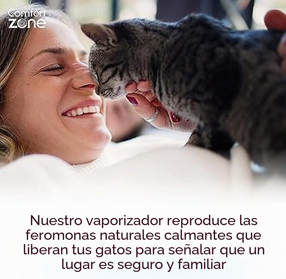 Pack Eco de 4 recambios para difusor Comfort Zone (120 días) – feromonas: Reduce el estrés, el Marcado urinario, Las garadas y Otros comportamientos problemáticos.