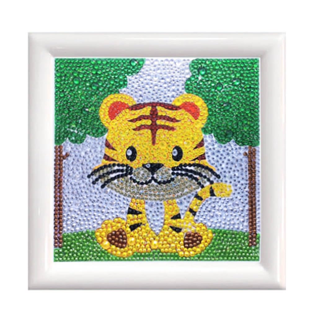 Pracht Creatives Hobby Diamond Painting Set, Tiger and Accessories, Craft Kit for Painting with Rhinestones, for Children from 5 Years