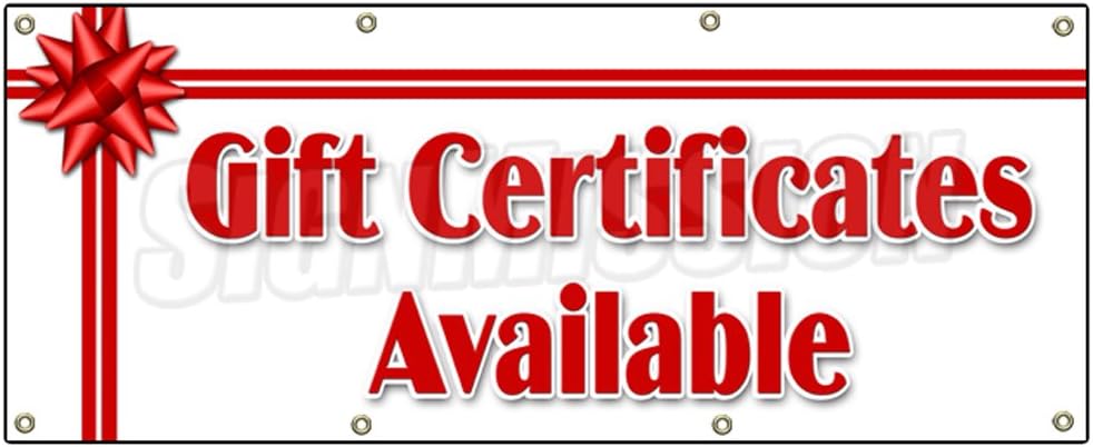 36"x96" Gift CERTIFICATES Available Banner Sign Signs New