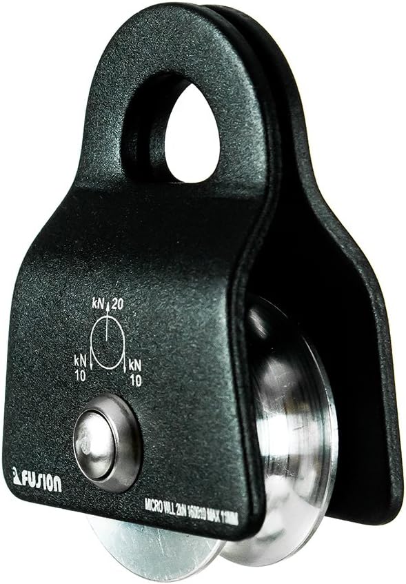 Fusion Climb Ekat Micro Aluminum Side Swing Pulley Matte Black 20KN : Sports & Outdoors