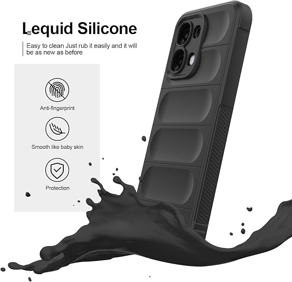 Silicone Case Compatible with Oppo A6 Pro, Anti-Scratch Microfiber Lining, Shockproof Case with Camera Protection, Black - 4