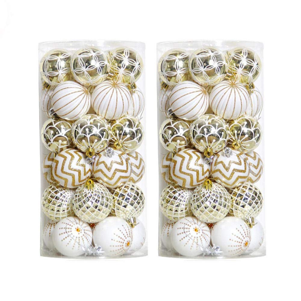 Palline per Albero di Natale 60Pcs Palline di Natale Palline Decorazioni per L'Albero di Natale per Feste Decorazioni per Ornamenti Appesi PE 6X6Cm Decorazioni per Alberi di Natale Navidad