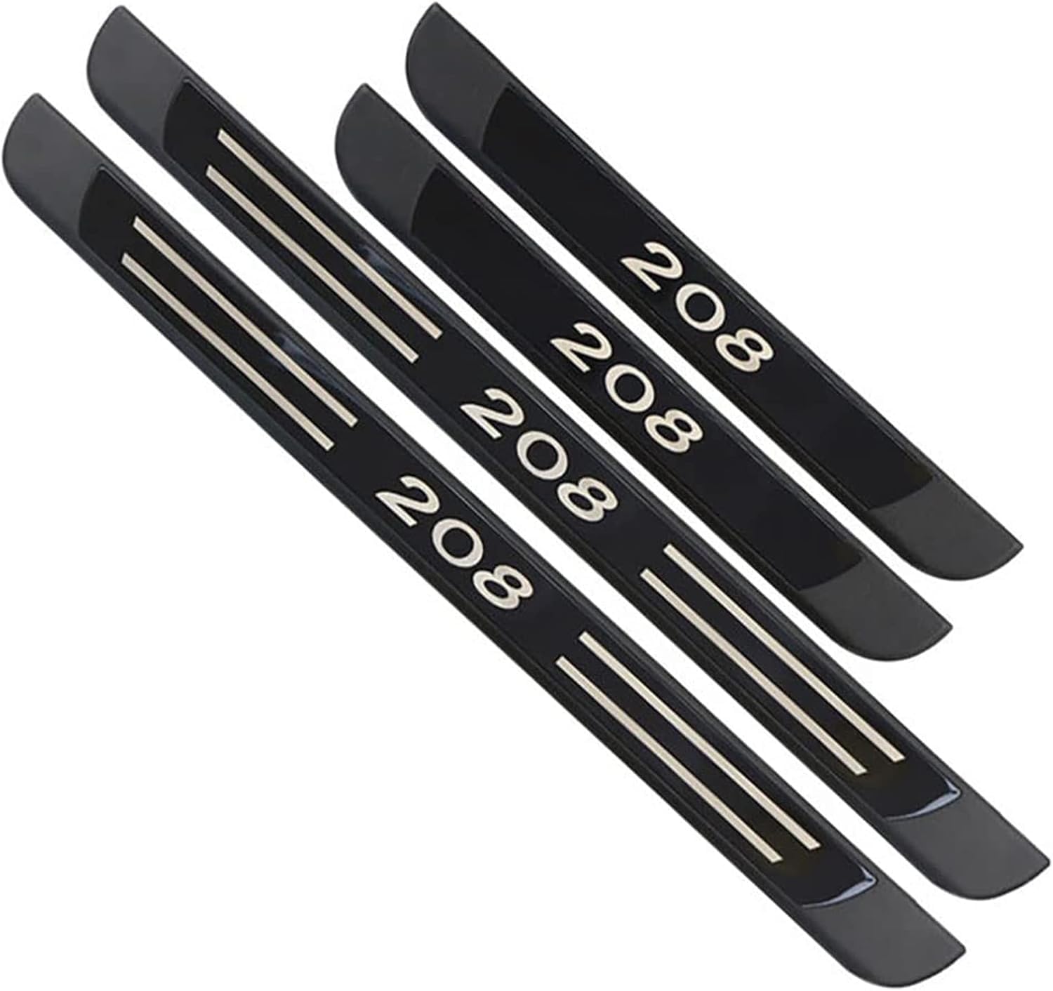 Seuil de porte Peugeot 208 haut de gamme plaques de protection design noir