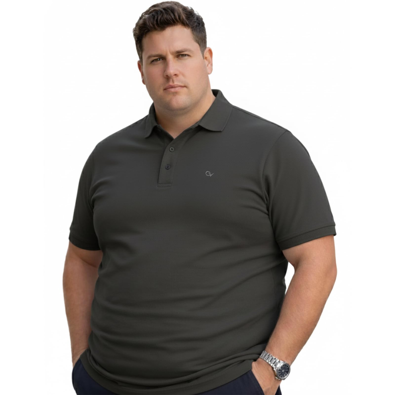 Men’s Plus Size Polo T-Shirt | Super Jumbo Big & Tall Short Sleeve Polo Shirt | Soft Breathable Cotton Blend | Classic Collar Casual Office Wear.