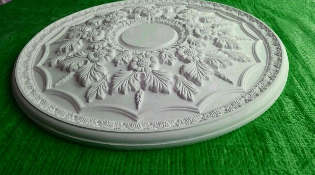 Decorazione Floreale a Rose per soffitto in Gesso, 440 mm.