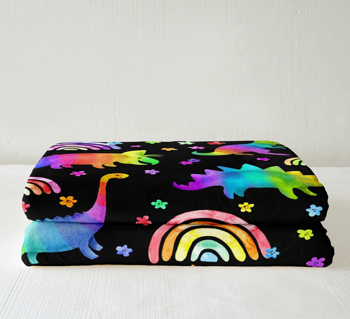 Homemissing Coperta in pile di flanella arcobaleno per bambini, con stampa di nuvole, 127 x 152,4 cm, per ragazzi e ragazze, decorazione per camera da letto, per tutte le stagioni, coperta in