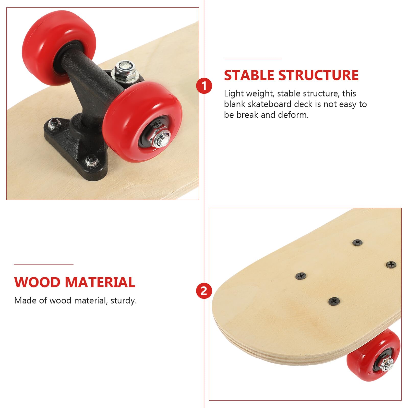 Alipis Set di Pittura Skate Double Side in Legno per Ragazzo Ragazza con Pennello e Pigmenti, Struttura Stabile e Materiale DIY Leggero per attività Creative Fai da Te Colore Casuale