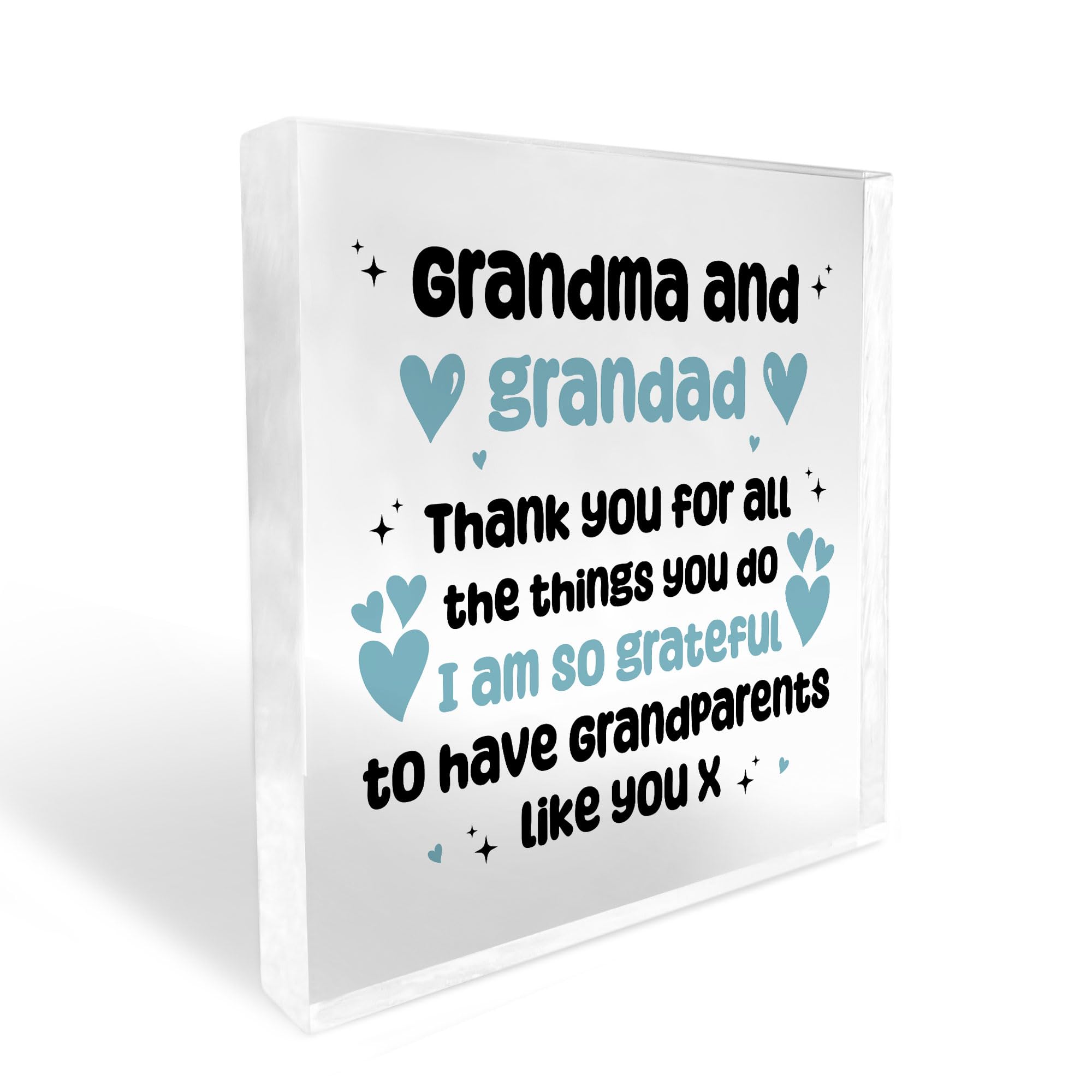 Red Ocean Grandma And Grandad Gift Plaque Christmas Birthday Gifts For Grandma Grandad Grandparent Gift Plaque THANK YOU GIFT